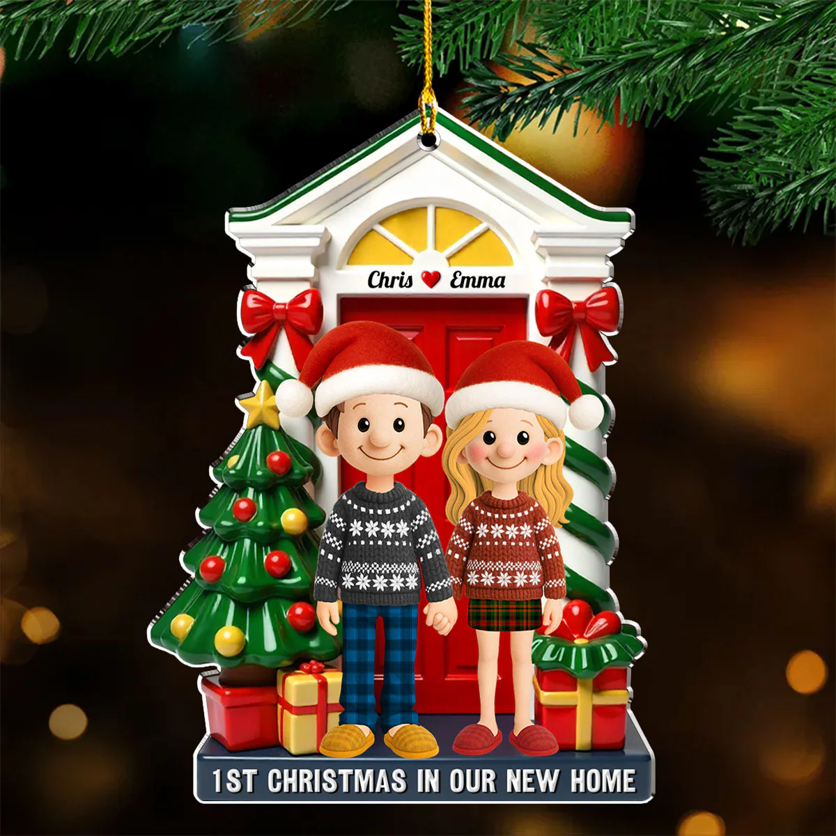 1st Christmas In Our New Home - Personalized Custom 3D Effect Acrylic Ornament - Image 3