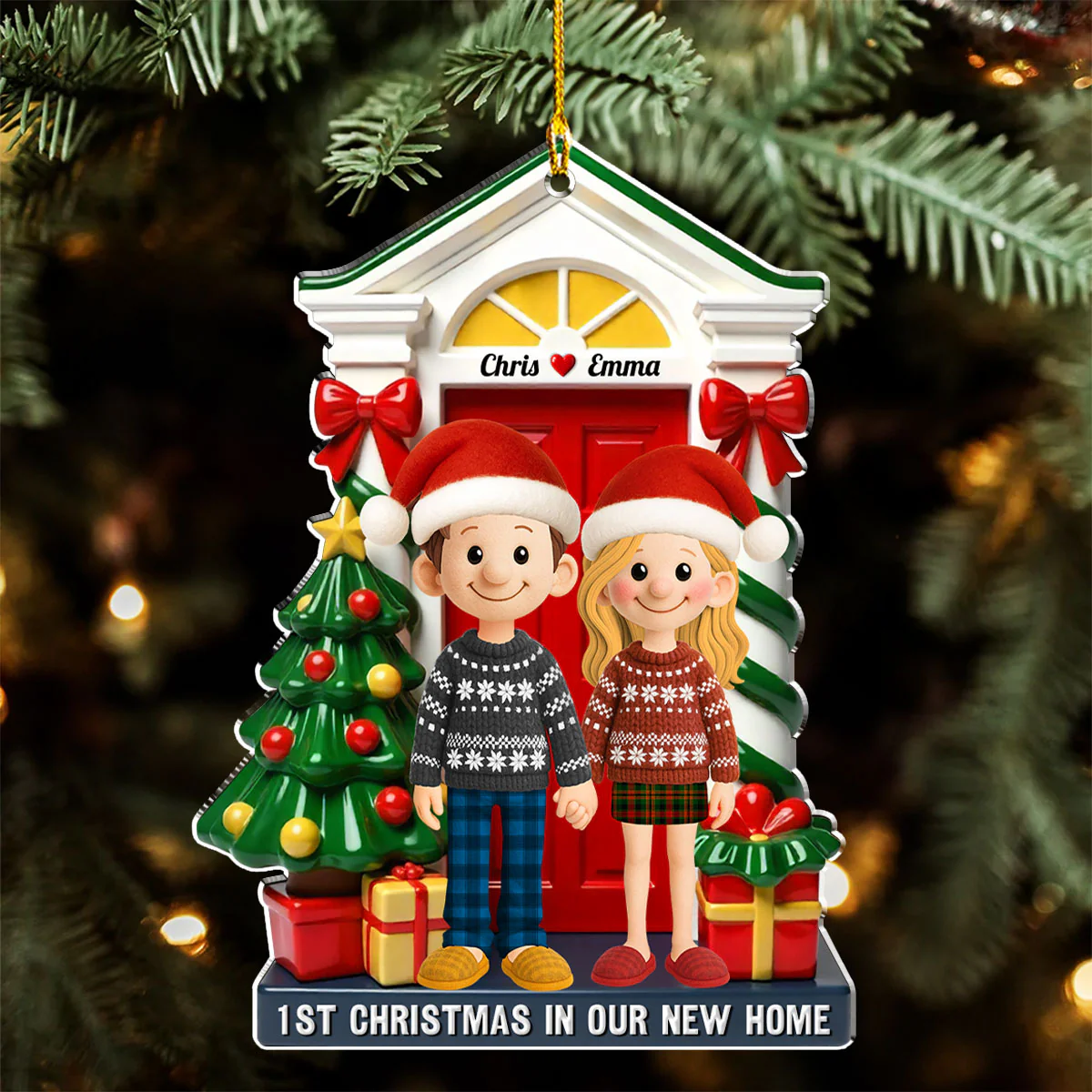 1st Christmas In Our New Home - Personalized Custom 3D Effect Acrylic Ornament - Image 4