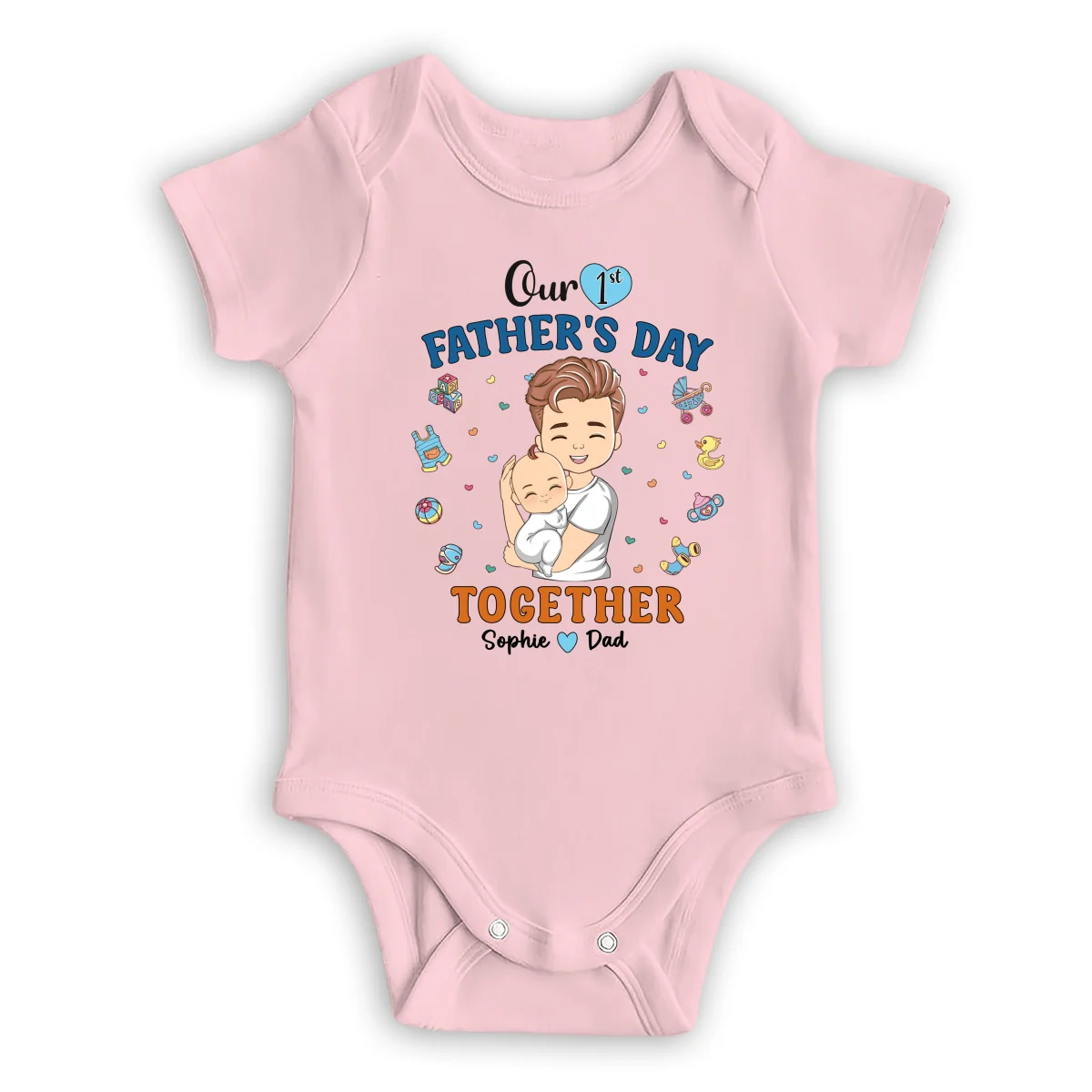 1st Fathers Day Together - Personalized Custom Onesie - Image 10