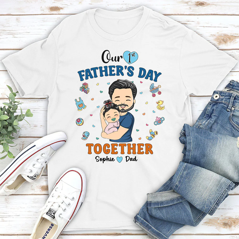 1st Fathers Day Together - Personalized Custom Shirt - Image 3