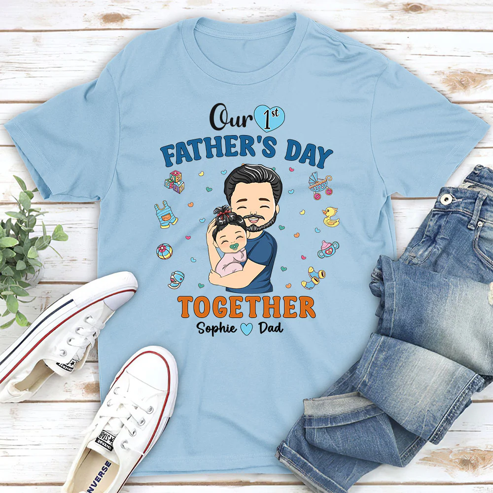 1st Fathers Day Together - Personalized Custom Shirt - Image 4