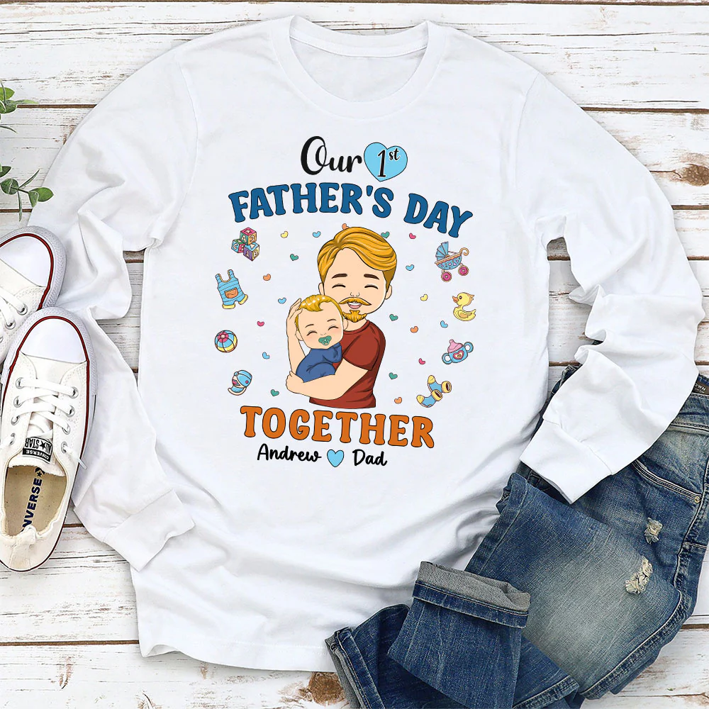 1st Fathers Day Together - Personalized Custom Shirt - Image 6