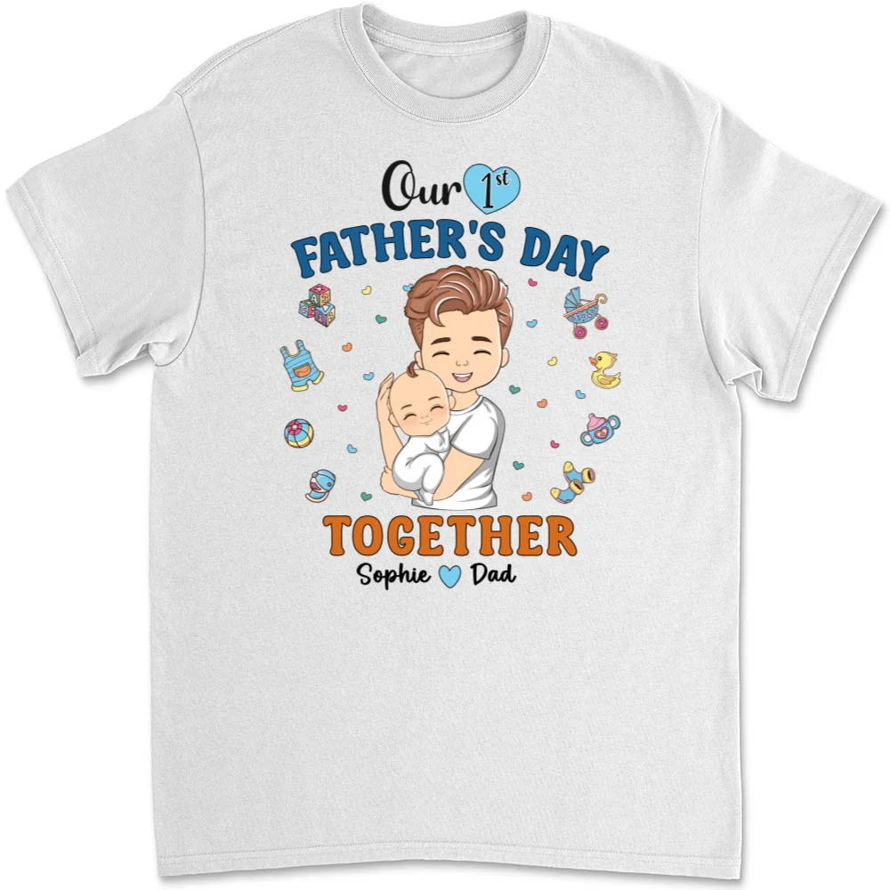 1st Fathers Day Together - Personalized Custom T-shirt And Onesie - Image 6