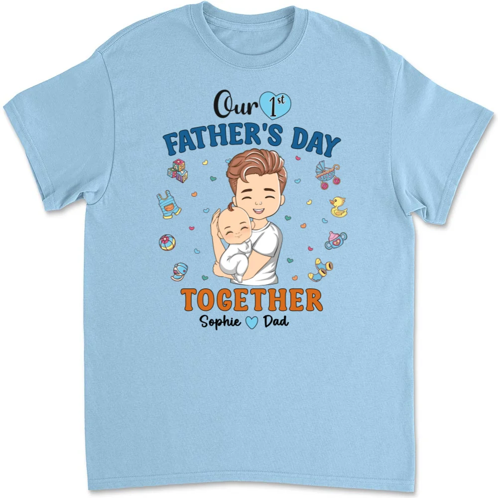 1st Fathers Day Together - Personalized Custom T-shirt And Onesie - Image 8