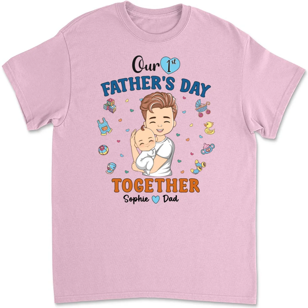 1st Fathers Day Together - Personalized Custom T-shirt And Onesie - Image 9