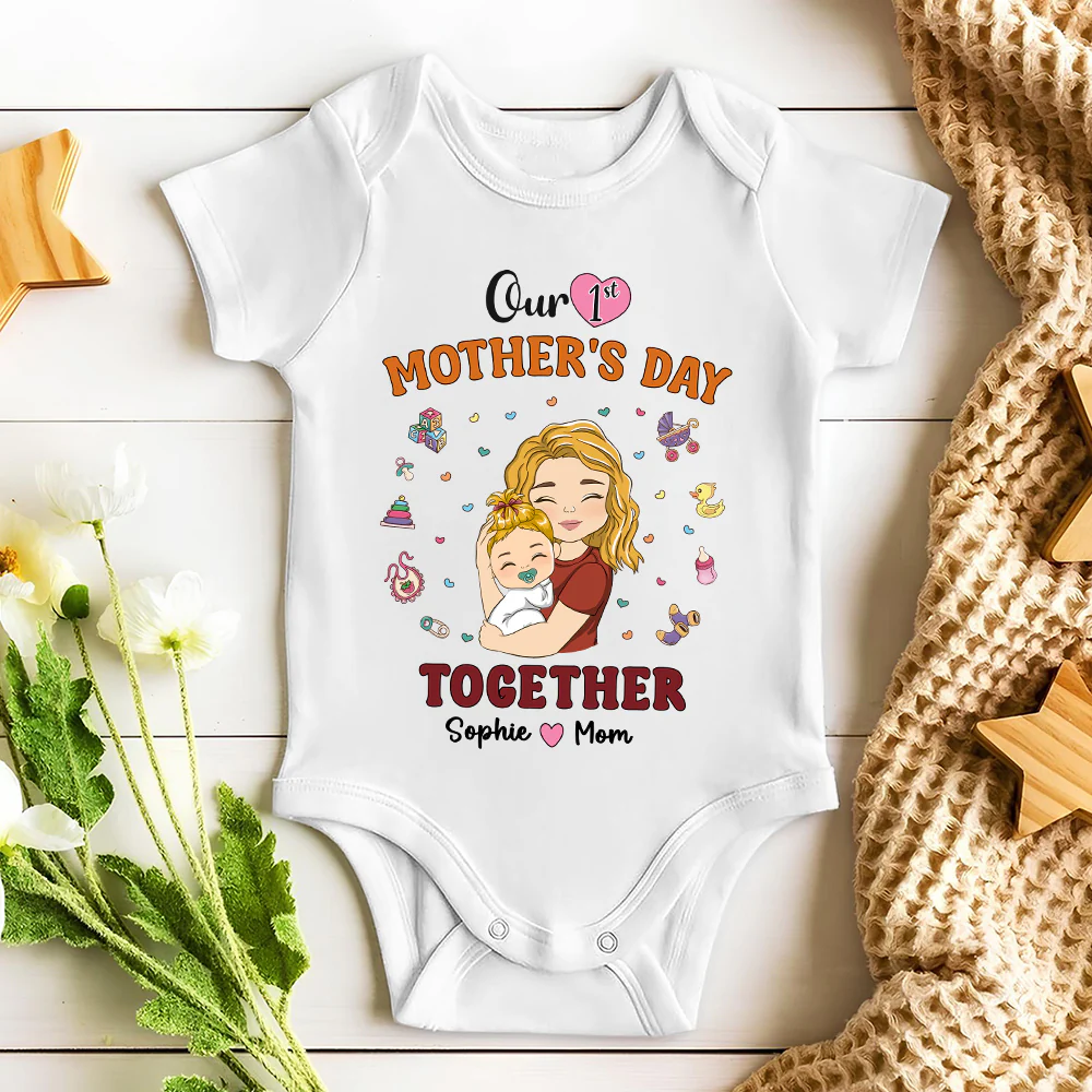 1st Mothers Day Together - Personalized Custom Onesie - Image 3