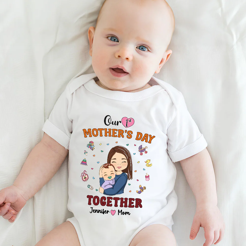 1st Mothers Day Together - Personalized Custom Onesie - Image 5