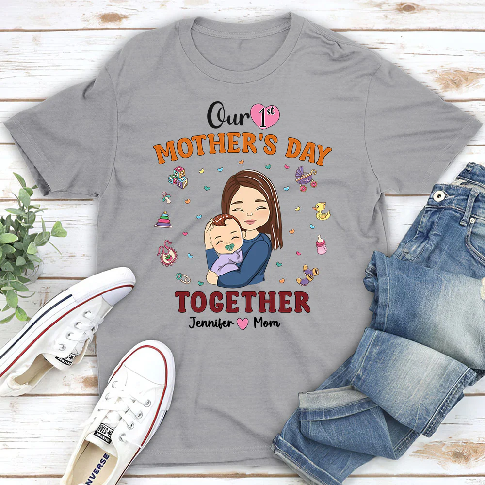 1st Mothers Day Together - Personalized Custom Shirt - Image 4