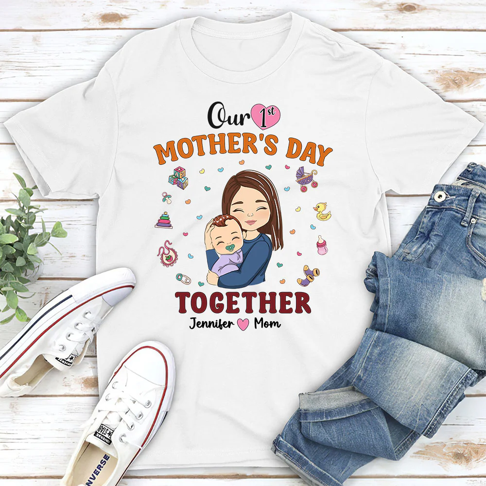 1st Mothers Day Together - Personalized Custom Shirt - Image 5