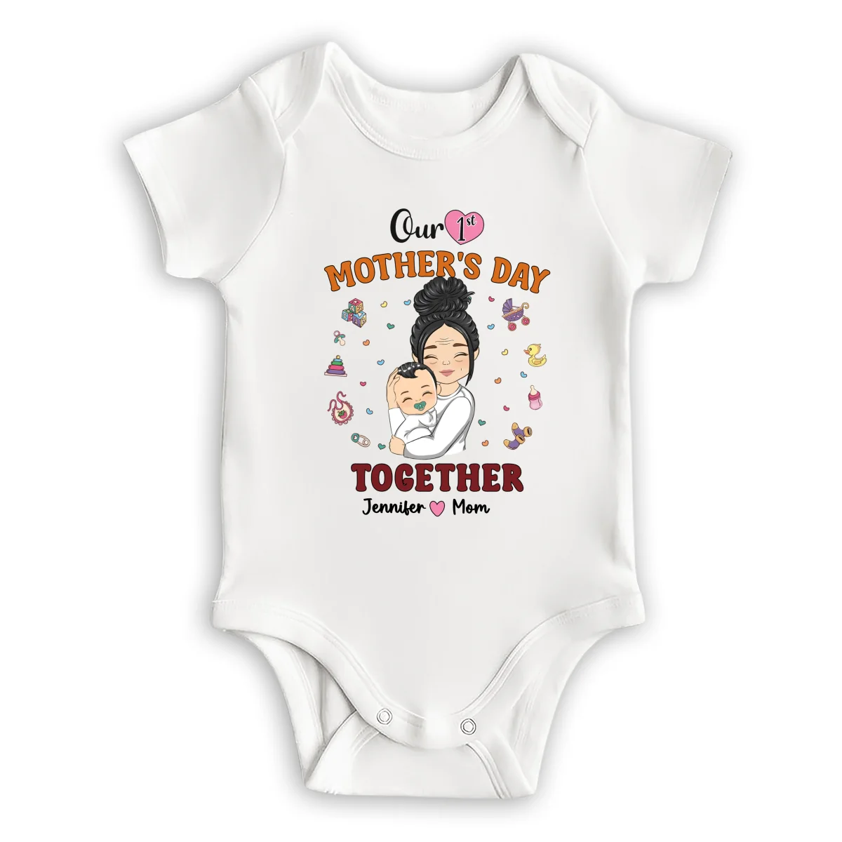 1st Mothers Day Together - Personalized Custom T-shirt And Onesie - Image 10