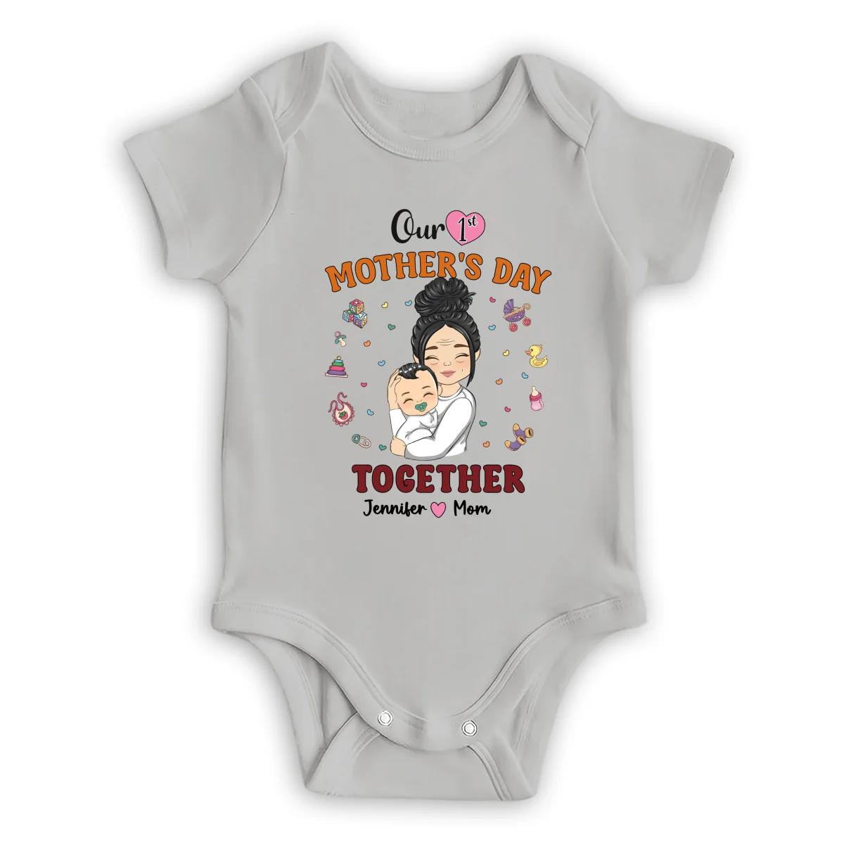 1st Mothers Day Together - Personalized Custom T-shirt And Onesie - Image 11