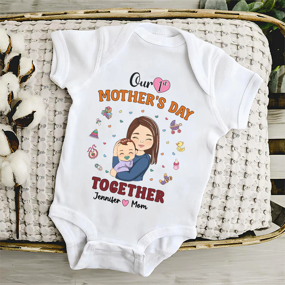 1st Mothers Day Together - Personalized Custom T-shirt And Onesie - Image 4