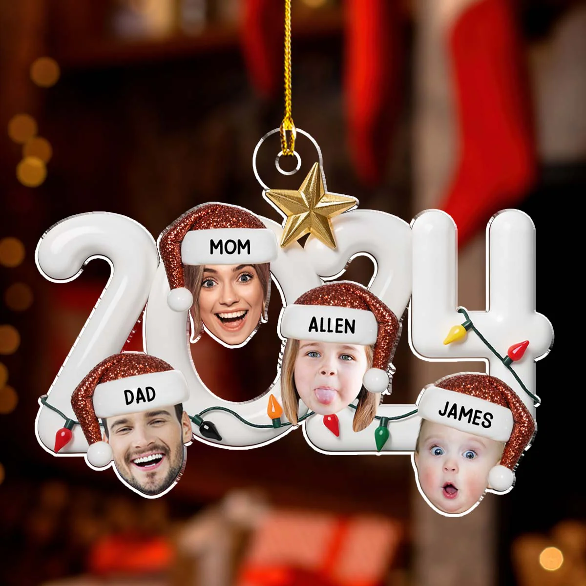 2024 Holiday Photo - Personalized Custom Acrylic Ornament - Image 3