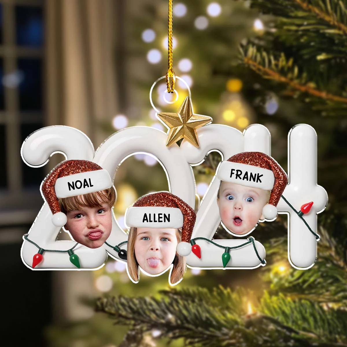 2024 Holiday Photo - Personalized Custom Acrylic Ornament - Image 5