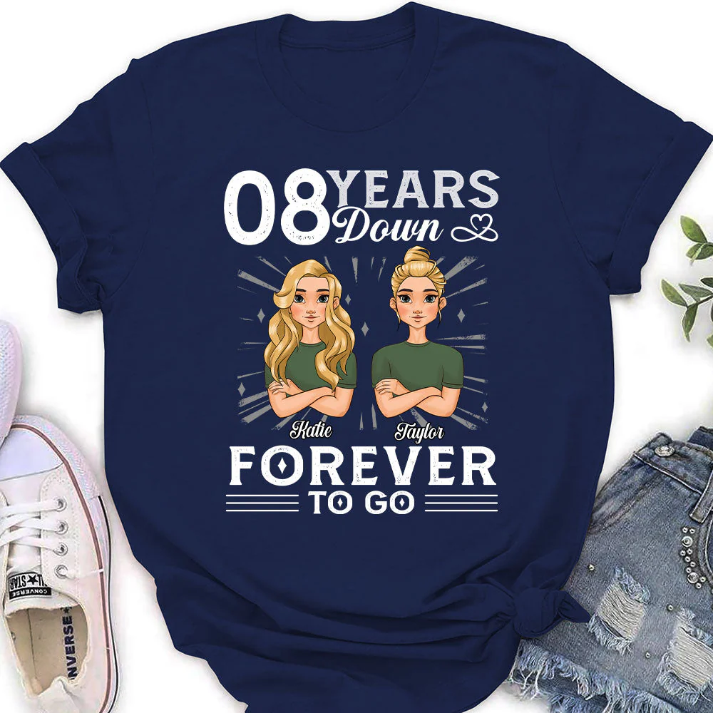 Years Down Forever To Go - Personalized Custom Women's T-shirt - Image 2