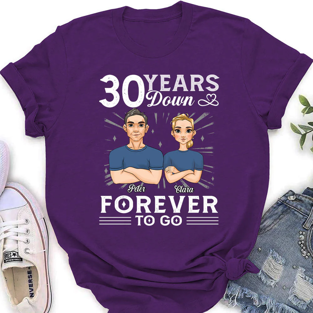 Years Down Forever To Go - Personalized Custom Women's T-shirt - Image 4