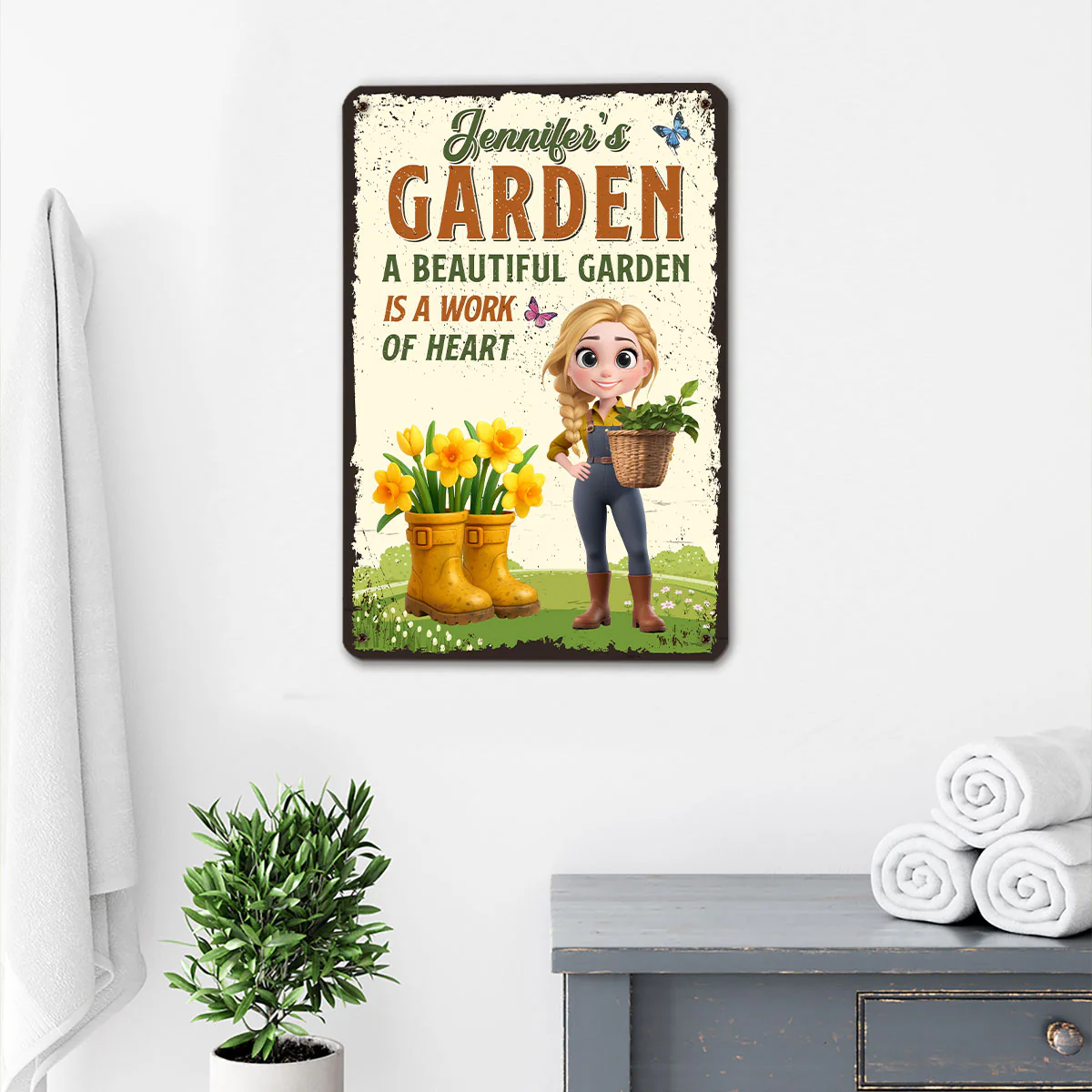 A Beautiful Garden - Personalized Custom Metal Sign - Image 2