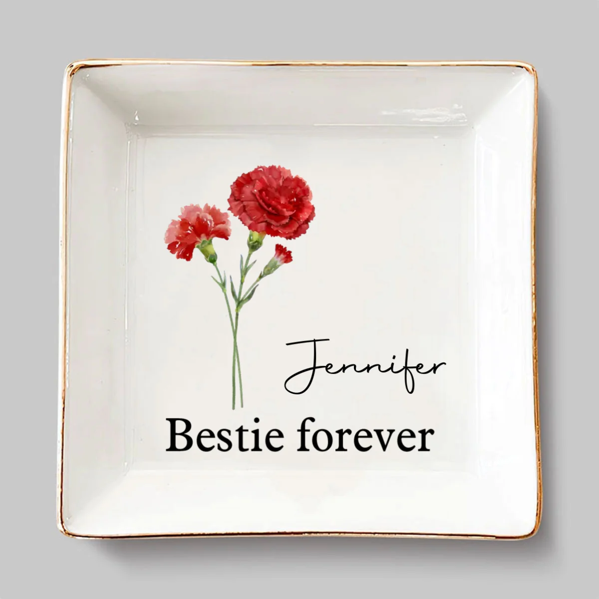 A Best Friend Is A Flower That Never Fades - Personalized Custom Jewelry Dish - Image 6