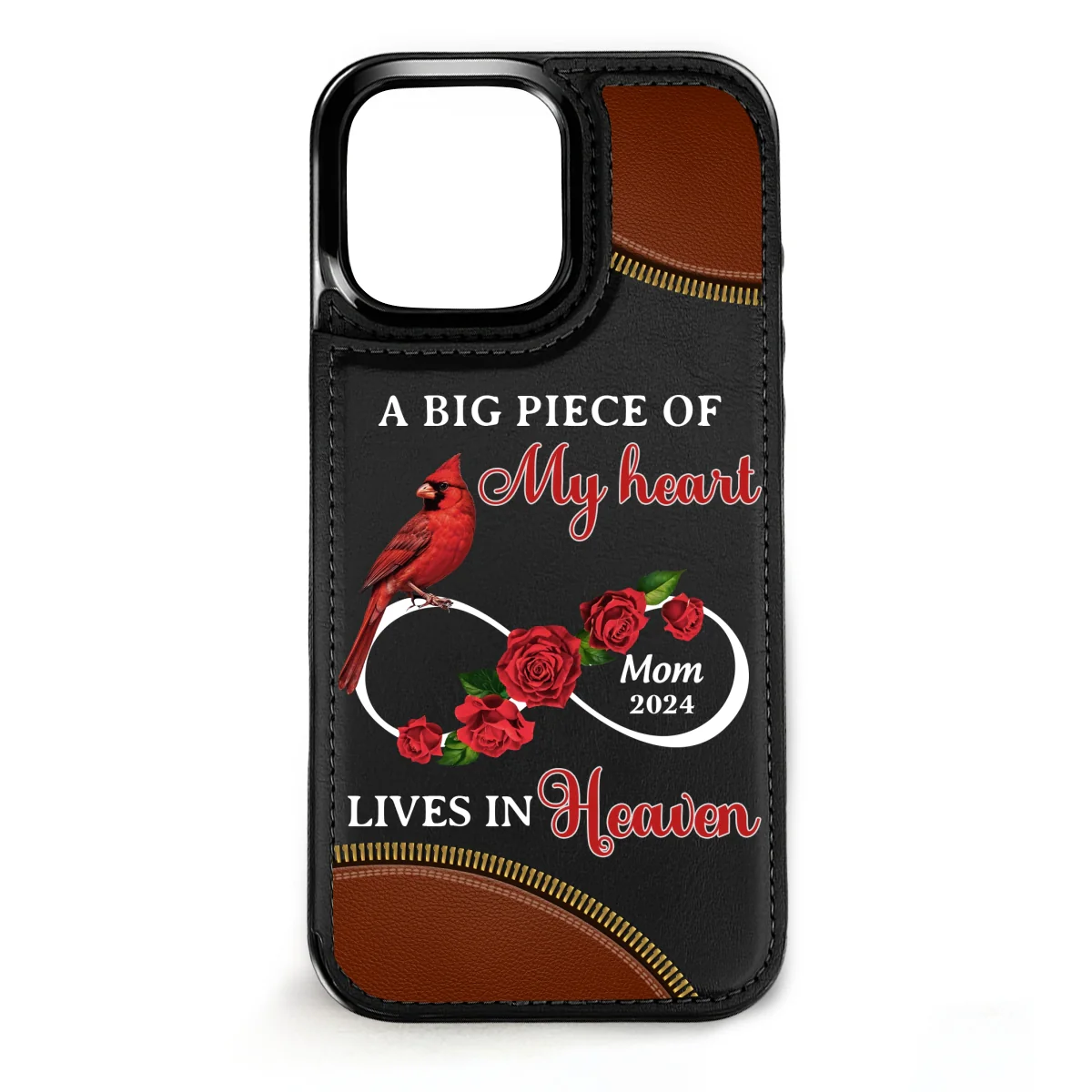 A Big Piece Of My Heart - Personalized Custom Leather Phone Case - Image 8