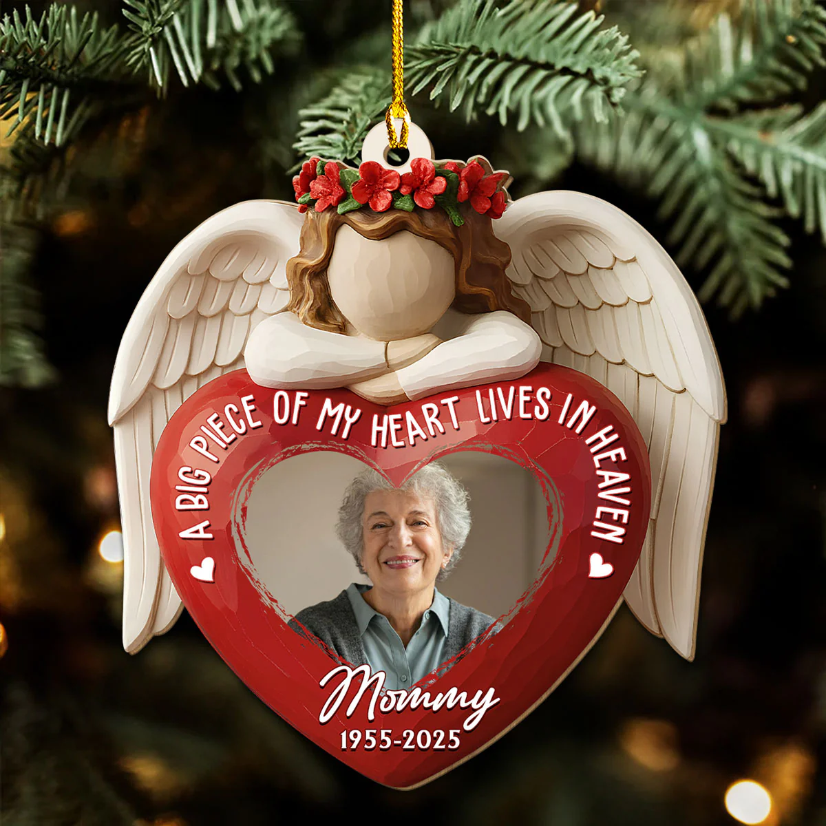 A Big Piece Of My Heart - Personalized Custom Wood Ornament - Image 5