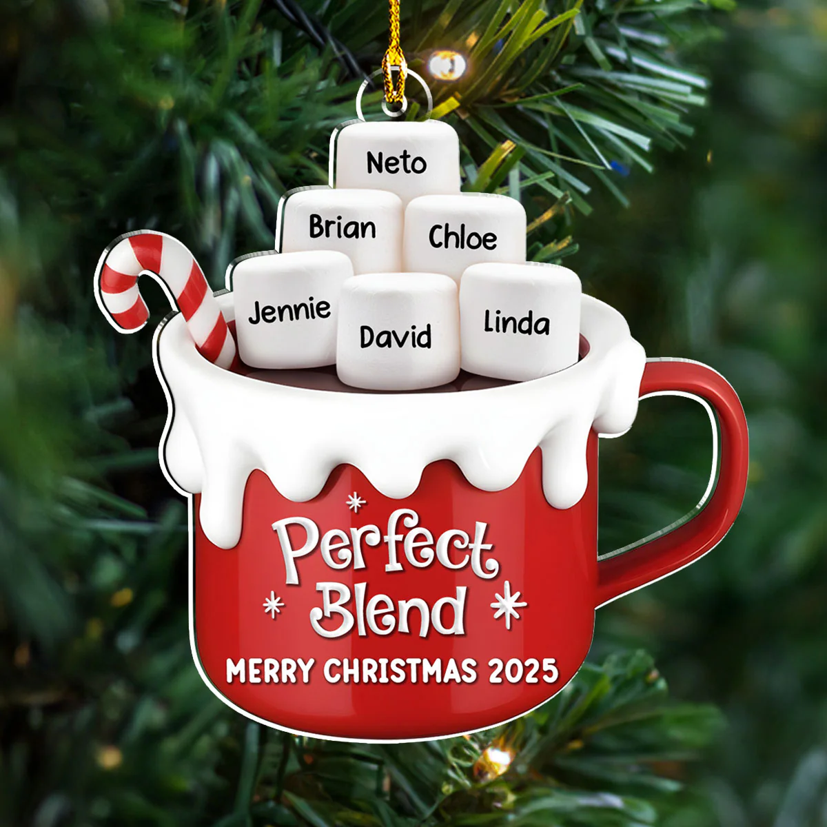 A Blend Of Christmas Cheer - Personalized Custom Acrylic Ornament - Image 3