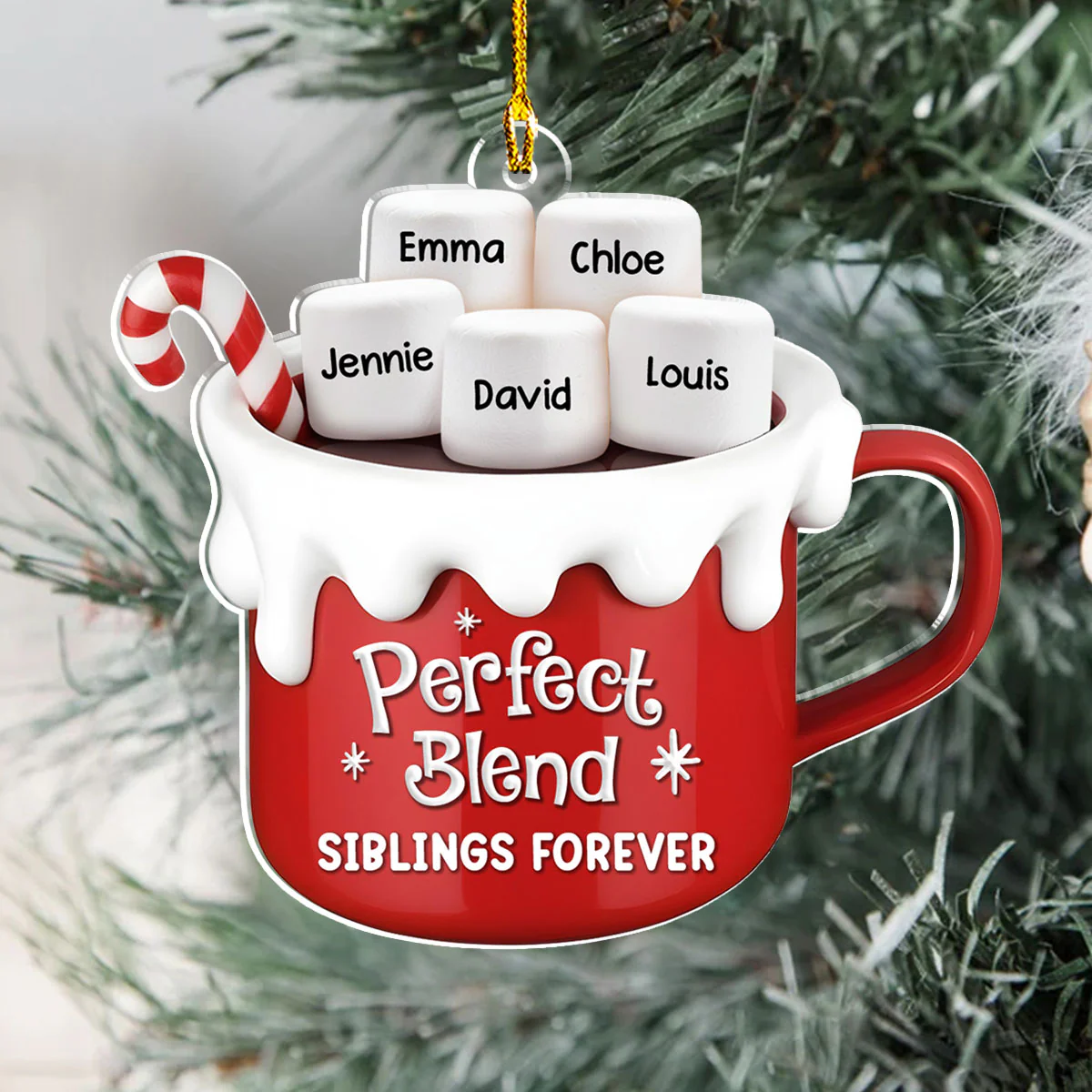 A Blend Of Christmas Cheer - Personalized Custom Acrylic Ornament - Image 5