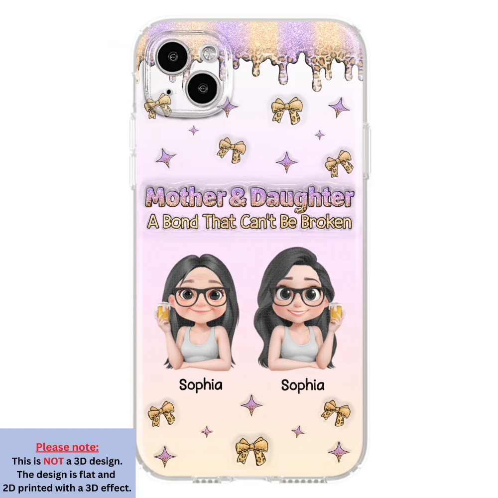 A Bond Between Mother And Daughter - Personalized Custom 3D Inflated Effect Phone Case - Image 14