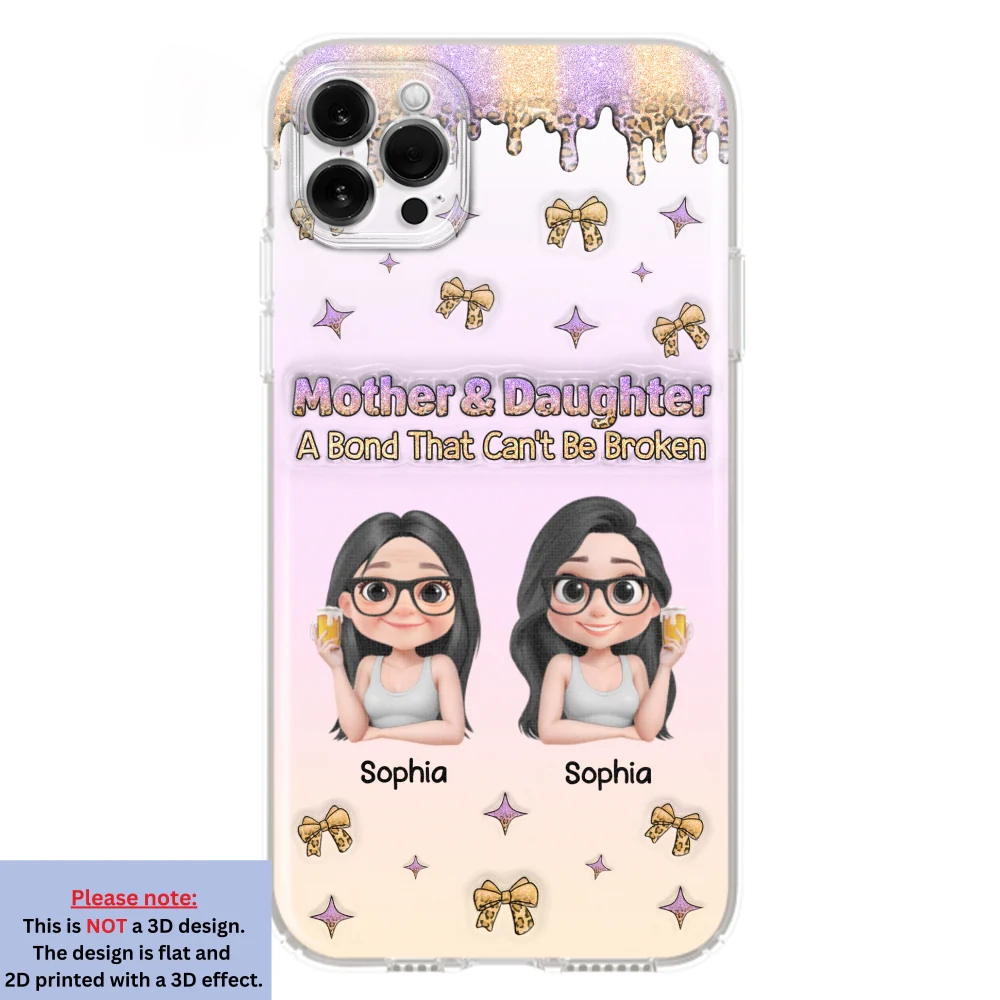 A Bond Between Mother And Daughter - Personalized Custom 3D Inflated Effect Phone Case - Image 15