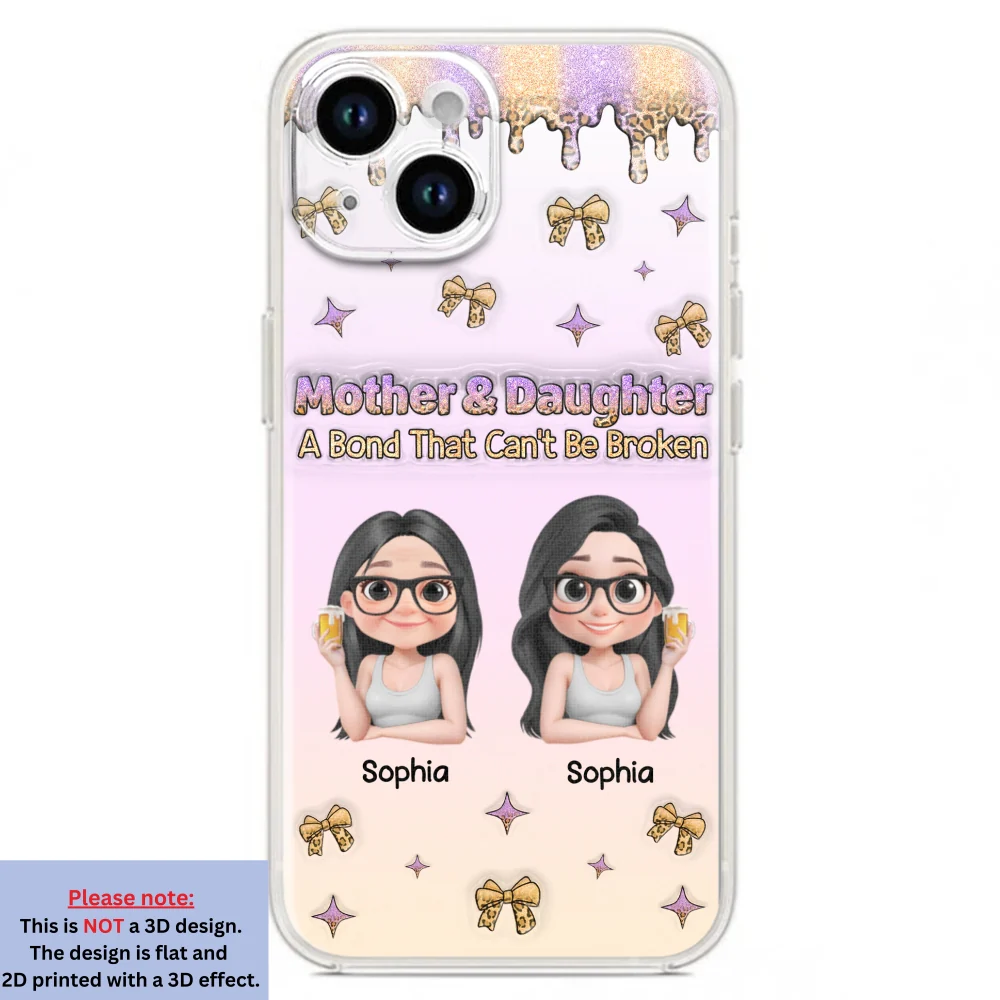 A Bond Between Mother And Daughter - Personalized Custom 3D Inflated Effect Phone Case - Image 18
