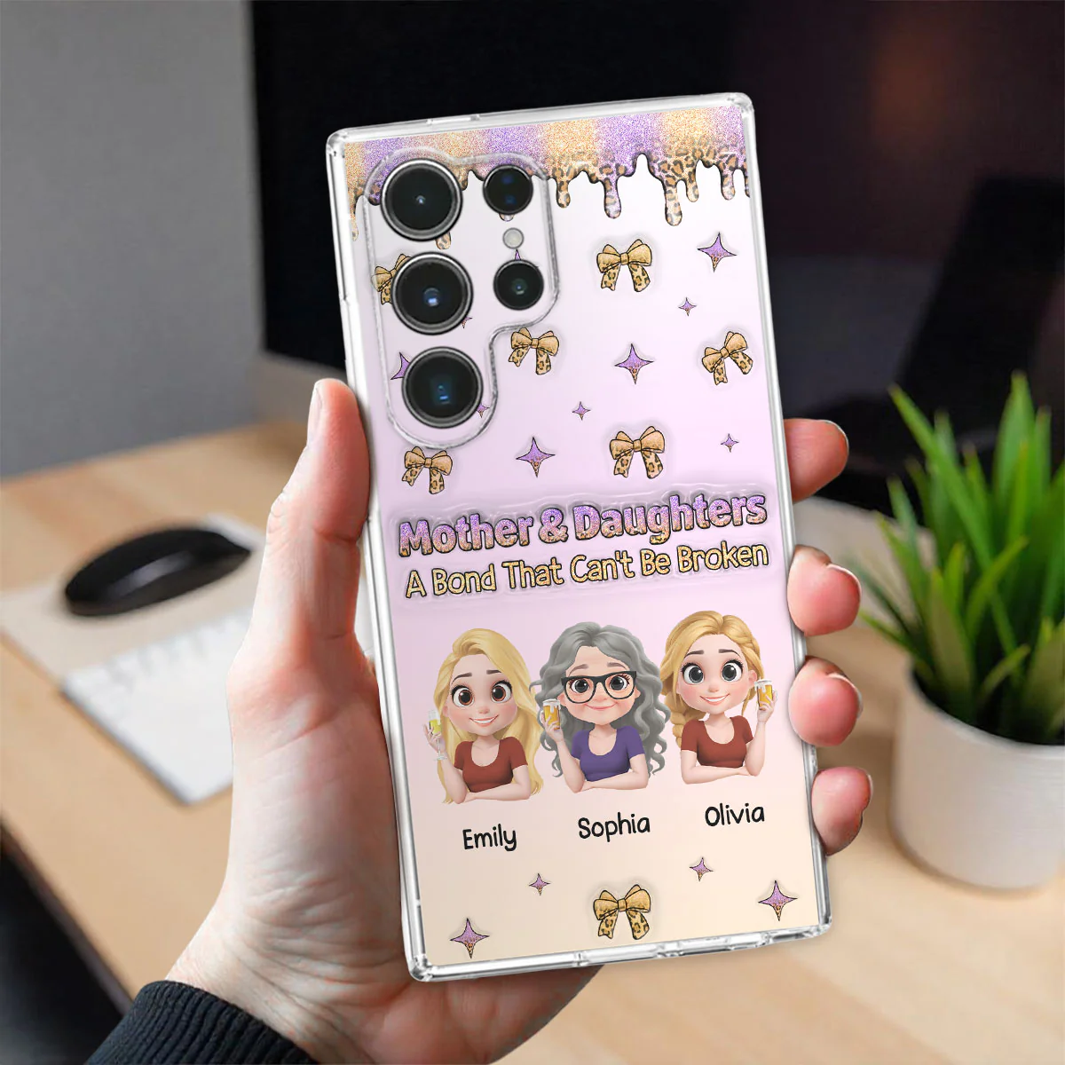A Bond Between Mother And Daughter - Personalized Custom 3D Inflated Effect Phone Case - Image 5