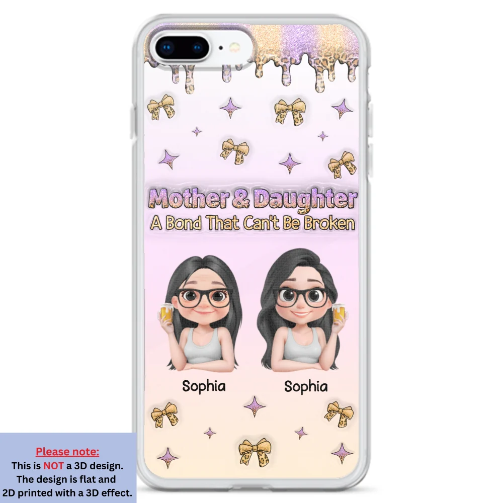 A Bond Between Mother And Daughter - Personalized Custom 3D Inflated Effect Phone Case - Image 7