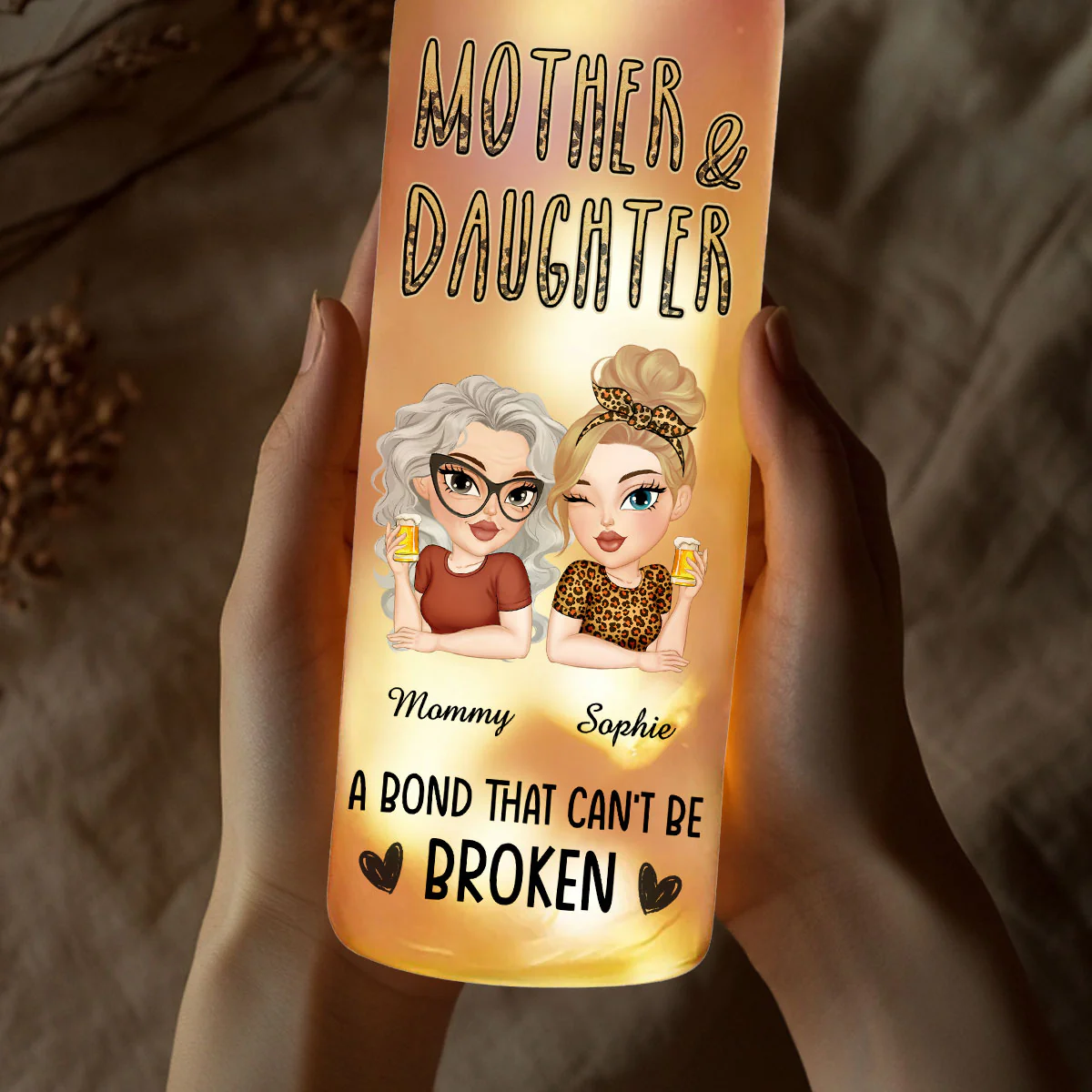 A Bond That Can't Be Broken - Personalized Custom Bottle Lamp - Image 3