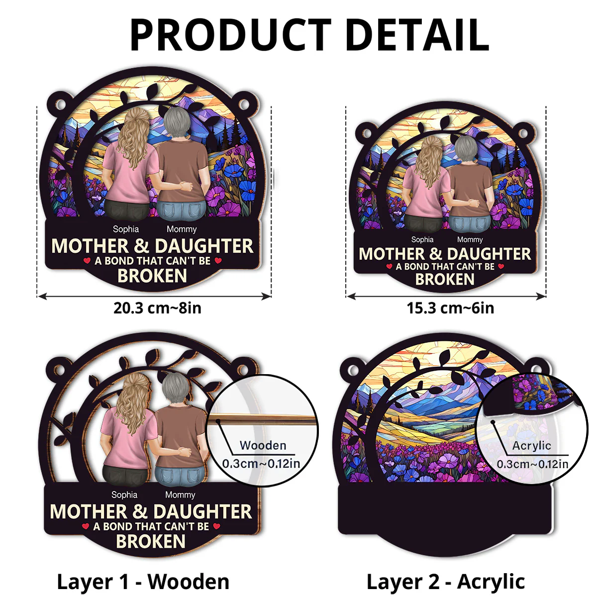 A Bond That Can't Be Broken - Personalized Custom Suncatcher - Image 4