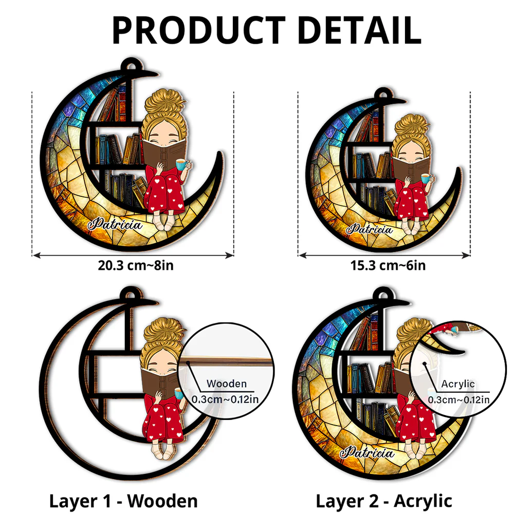 A Book Is A Dream - Personalized Custom Suncatcher - Image 5
