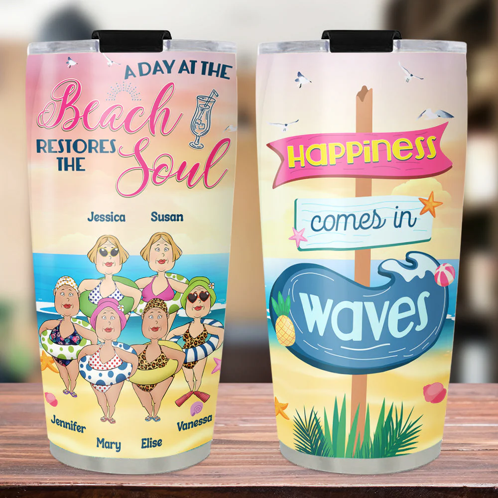 A Day At The Beach - Personalized Custom Tumbler - Image 6