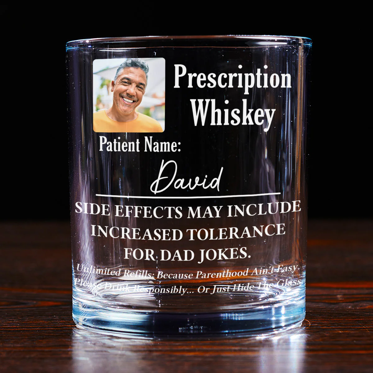 A Drink For Tired Parents - Personalized Custom Whiskey Glass - Image 3