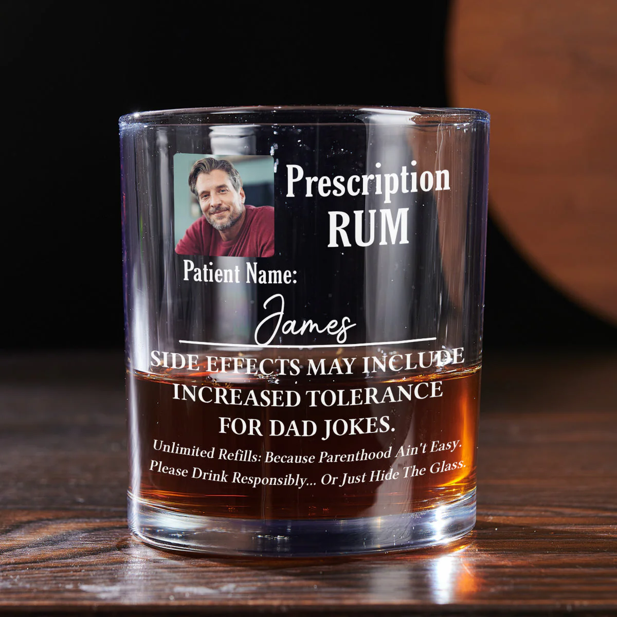 A Drink For Tired Parents - Personalized Custom Whiskey Glass - Image 4