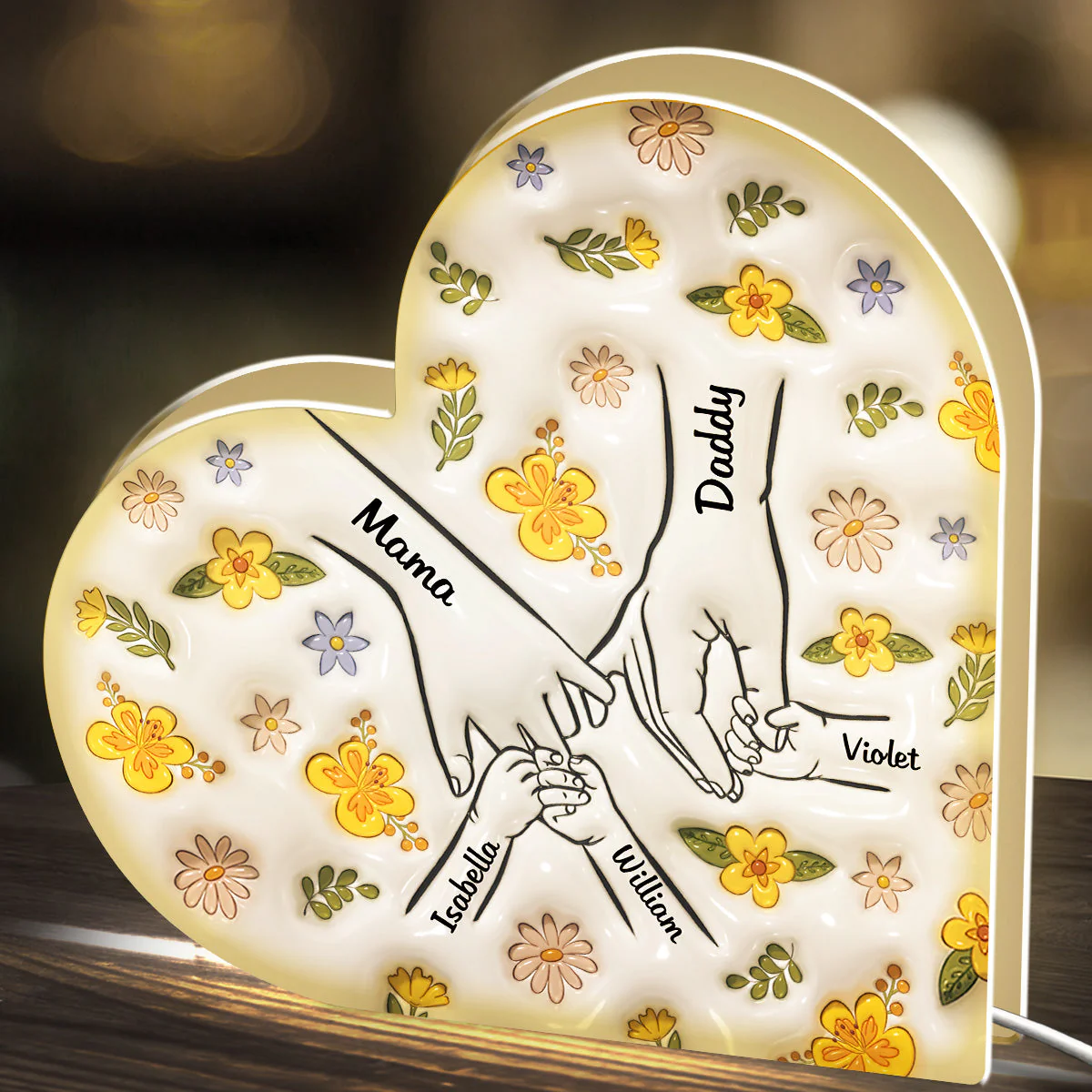 A Family Is A Round Of Love - Personalized Custom Light Box - Image 3