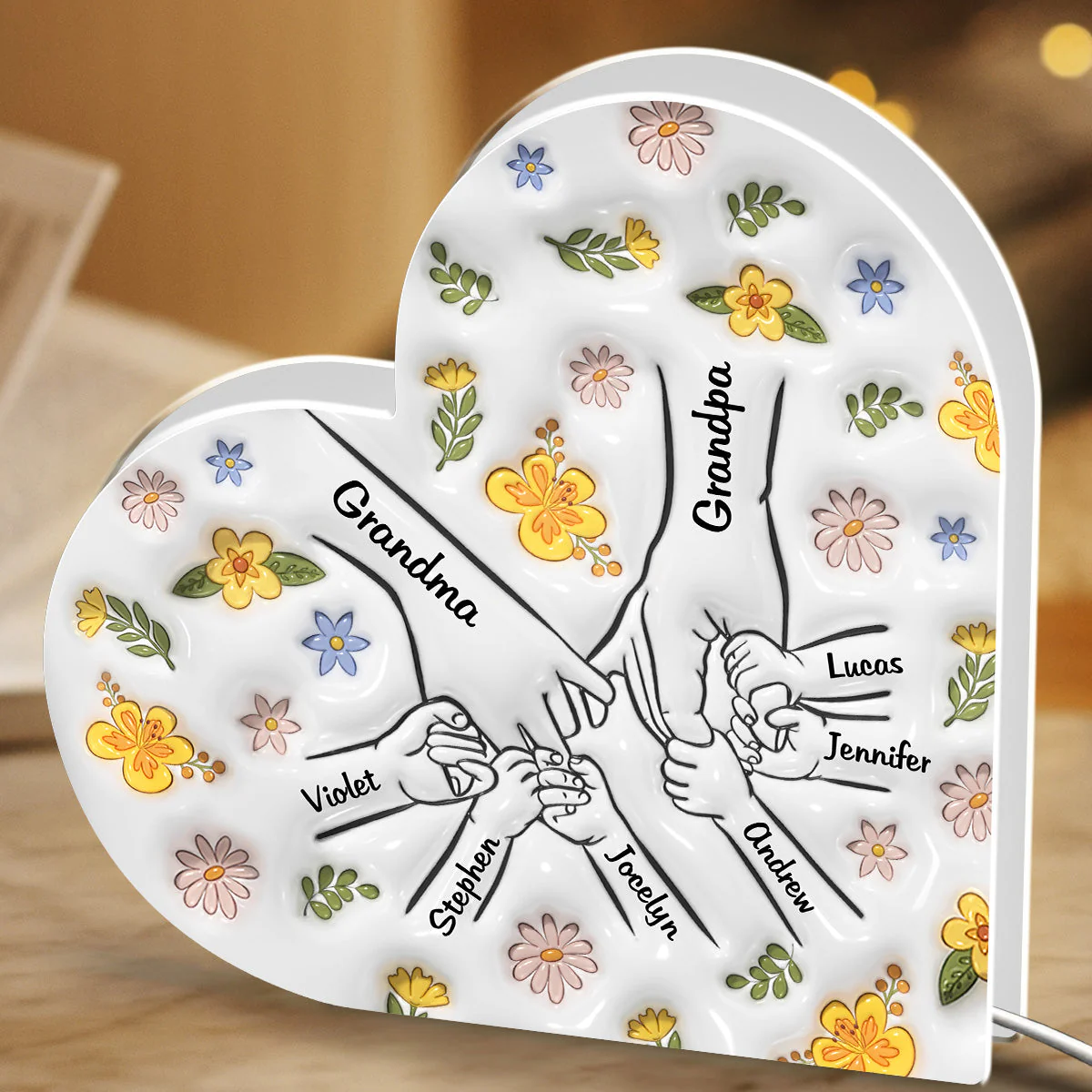 A Family Is A Round Of Love - Personalized Custom Light Box - Image 4