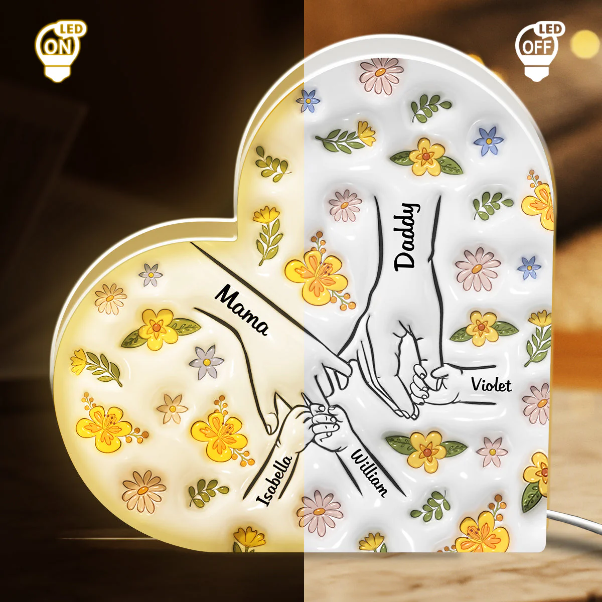 A Family Is A Round Of Love - Personalized Custom Light Box - Image 5