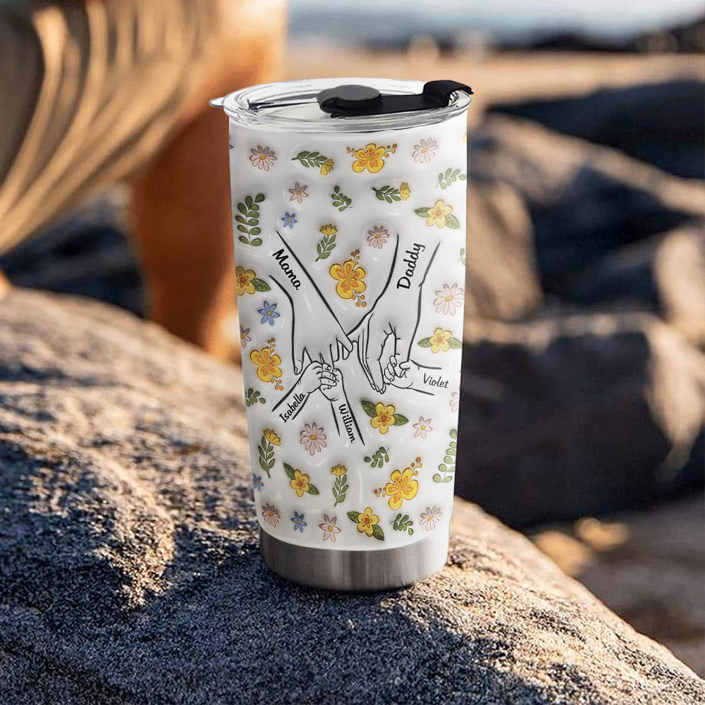 A Family Is A Round Of Love - Personalized Custom Tumbler - Image 4
