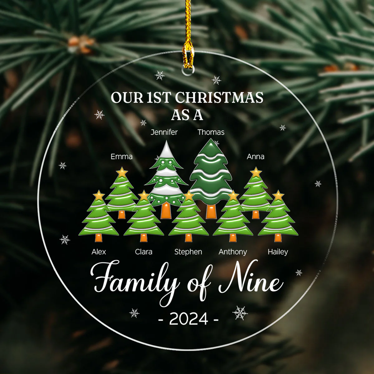 A Family Of Three - Personalized Custom 3D Inflated Effect Acrylic Ornament - Image 4