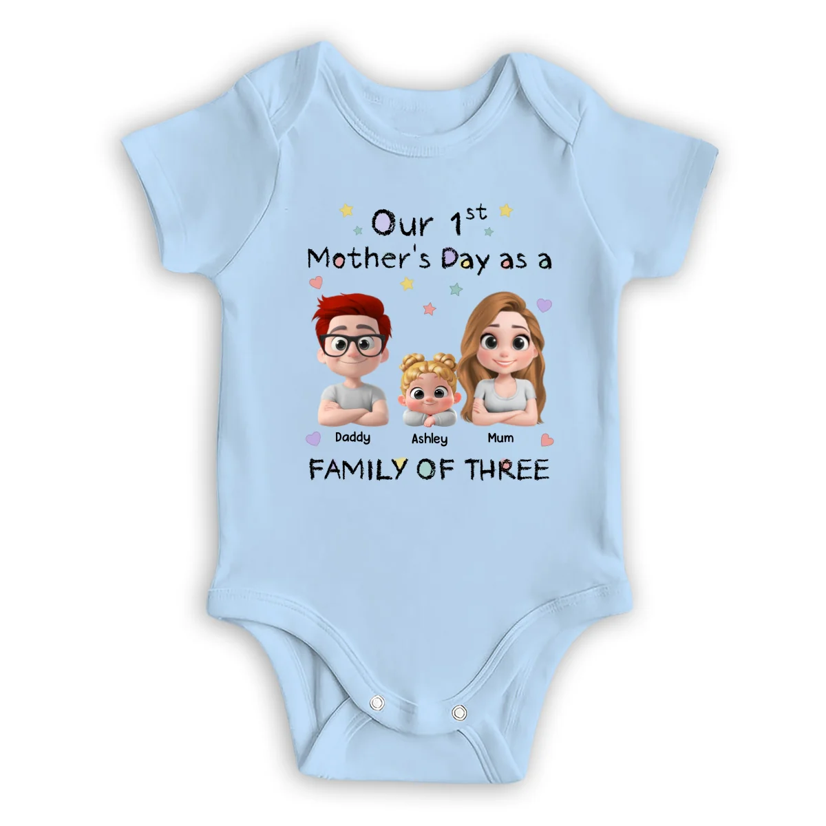 A Family Of Three - Personalized Custom Baby Onesie - Image 9