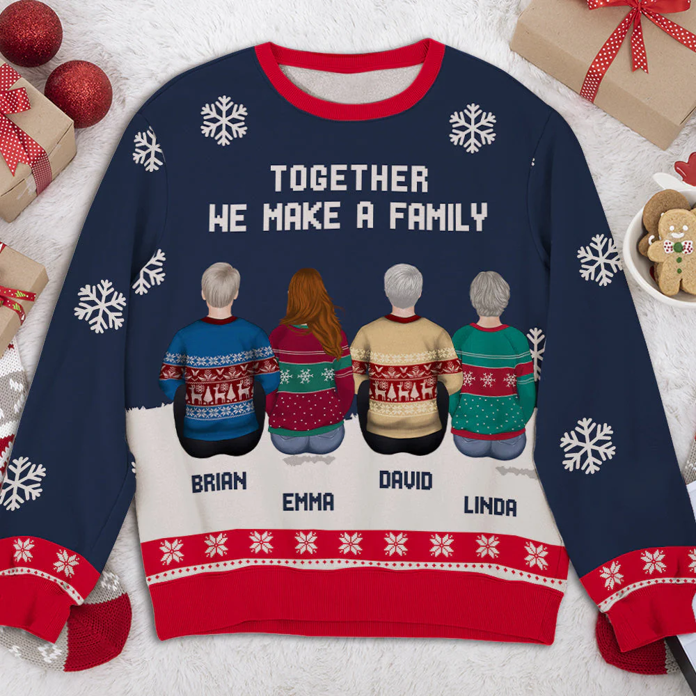 A Family Together - Personalized Custom All-Over-Print Sweatshirt - Image 2