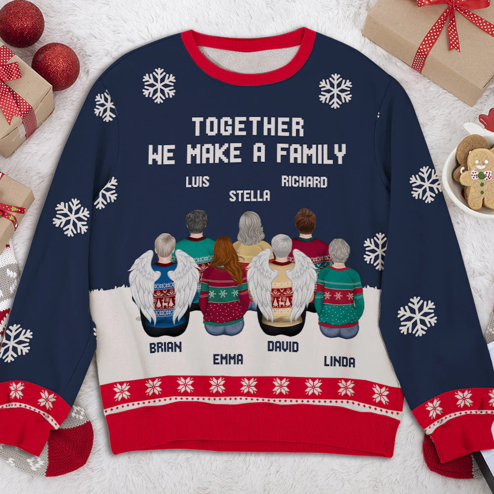 A Family Together - Personalized Custom All-Over-Print Sweatshirt - Image 3