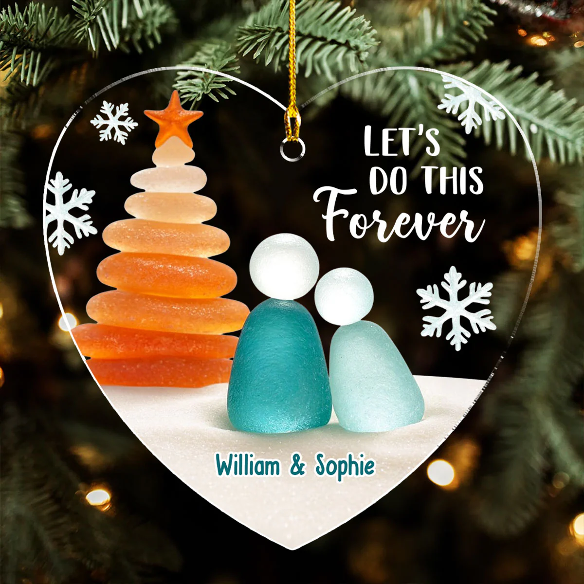 A Filled Heart With You - Personalized Custom 3D Effect Acrylic Ornament - Image 3