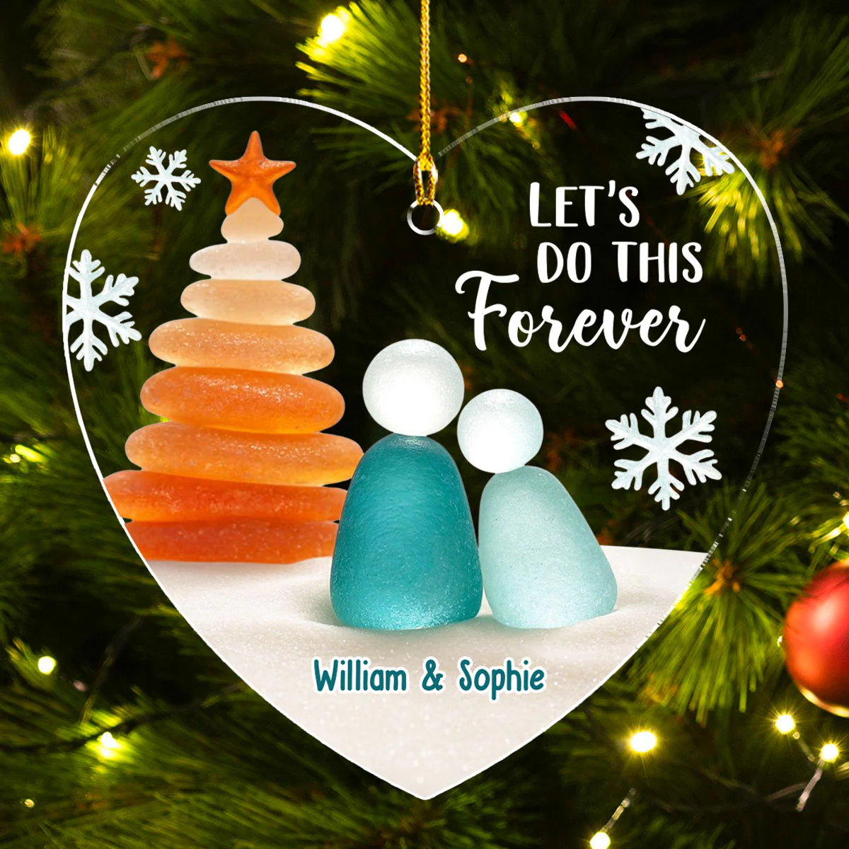 A Filled Heart With You - Personalized Custom 3D Effect Acrylic Ornament - Image 4