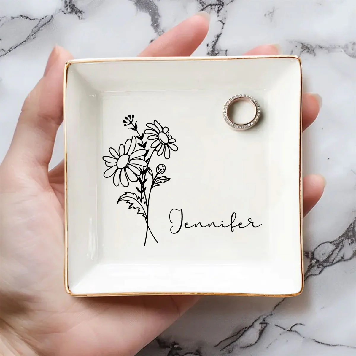 A Flower Blossoms For Its Own Joy - Personalized Custom Jewelry Dish - Image 2
