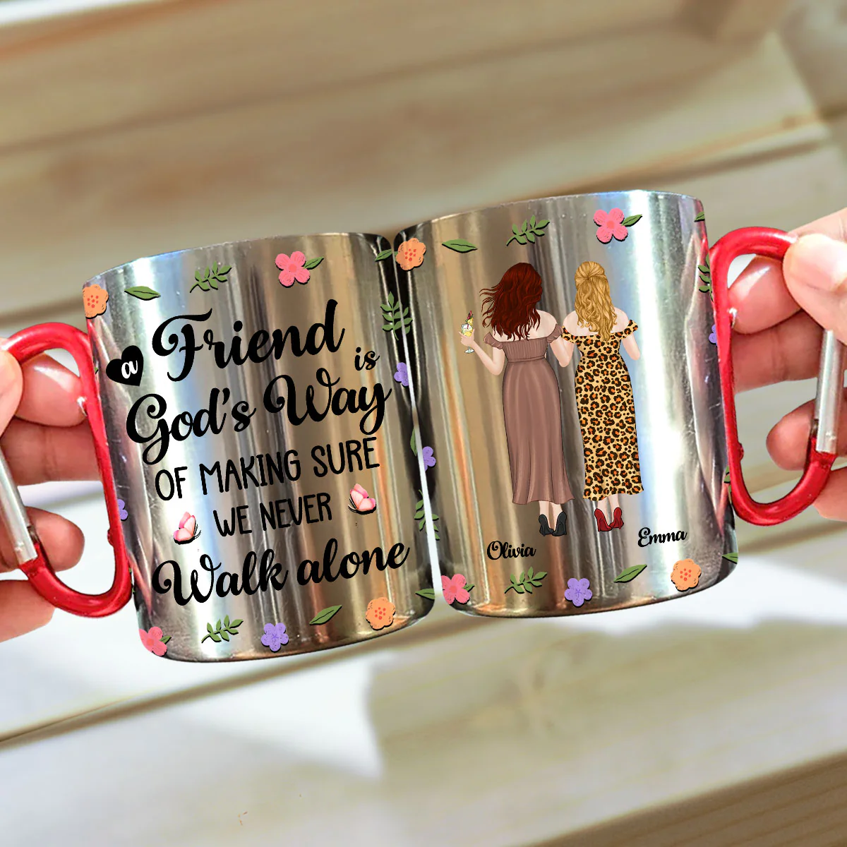 A Friend Is Gods Way - Personalized Custom Carabiner Mug
