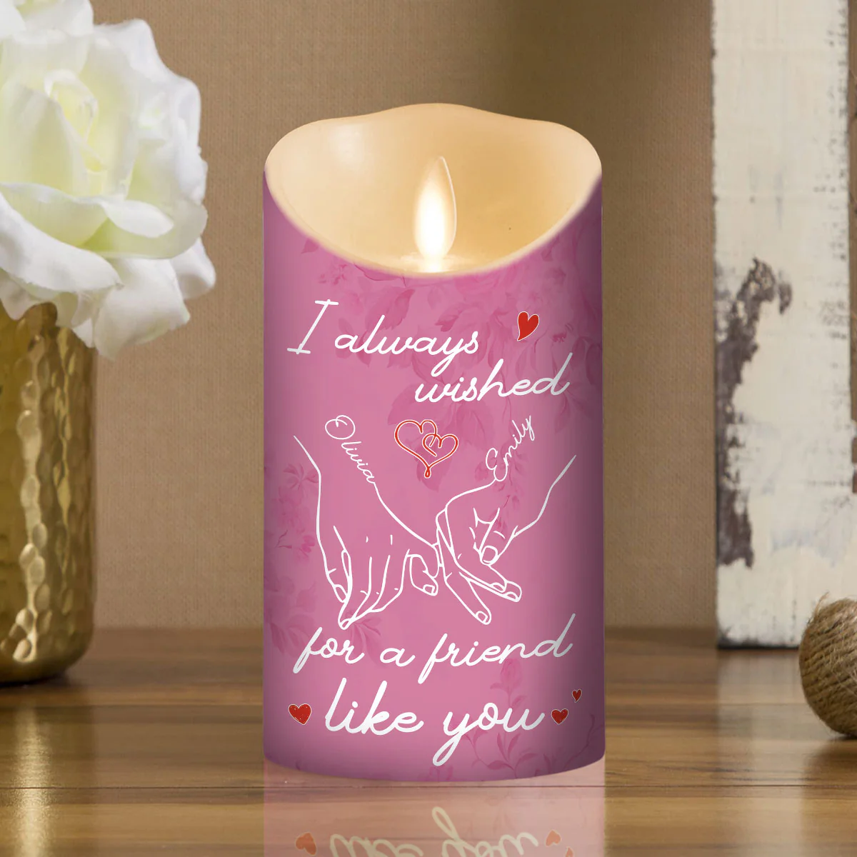 A Friend Like You - Personalized Custom LED Candle - Image 2